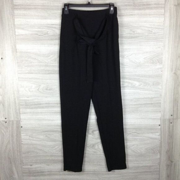Olivia Pratt Black Tie Front Slim Trousers - Picture 1 of 5